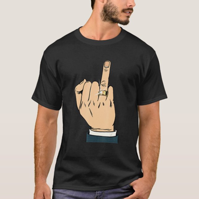 Camiseta Noivado Ring Finger para o noivo (Frente)