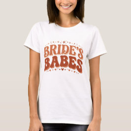 Camiseta Noivas Retro Bebês Terracota Despedida de Solteira