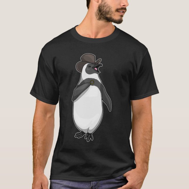 Camiseta Noivo Anel de casamento Pinguim (Frente)