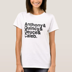 Camiseta Noivo Anthony do livro, Quincy, empate, Caleb
