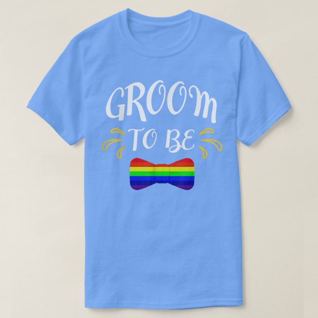 Camiseta Noivo Casamento Gay LGBT Festa de Despedida de Sol (Frente do Design)
