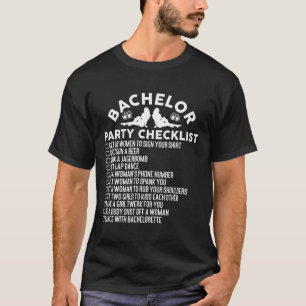 Camiseta Noivo Casando Lista de Verificação Divertida para