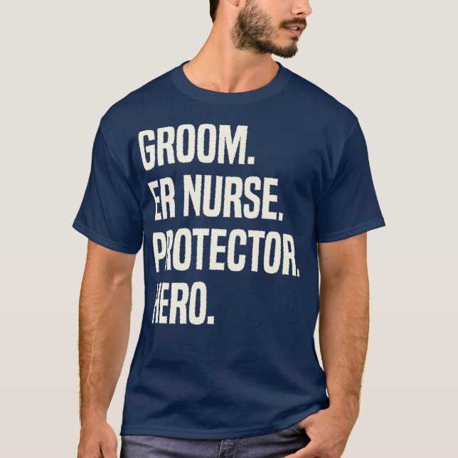 Camiseta Noivo Enfermeiro do SU Protetor Herói Profissão de (Frente)