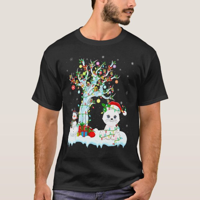 Camiseta Noivo Engraçado, Árvore de Natal Iluminando o Nata (Frente)