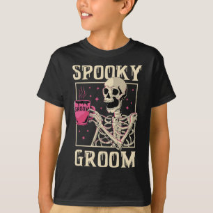 Camiseta Noivo Esqueleto de Halloween Casamento Esposo Solt