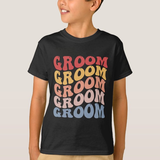 Camiseta Noivo Festa de Solteiro Groovy (Frente)