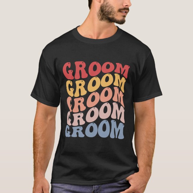 Camiseta Noivo Festa de Solteiro Groovy (Frente)