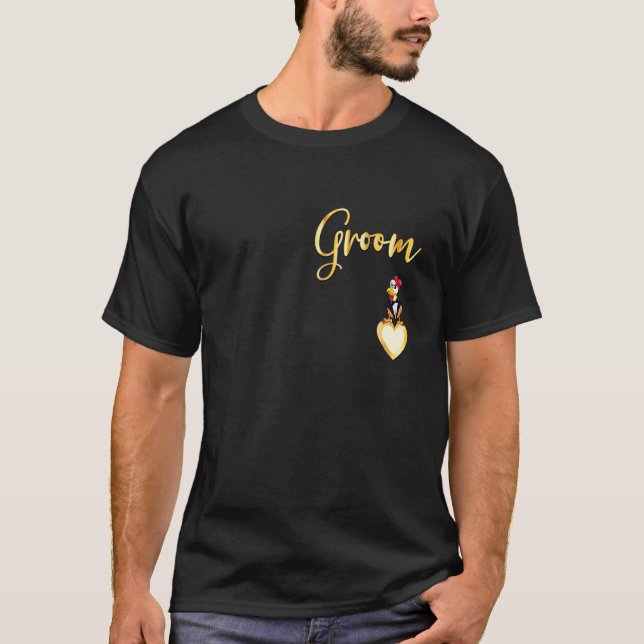Camiseta Noivo Frango Engraçado Casamento (Frente)