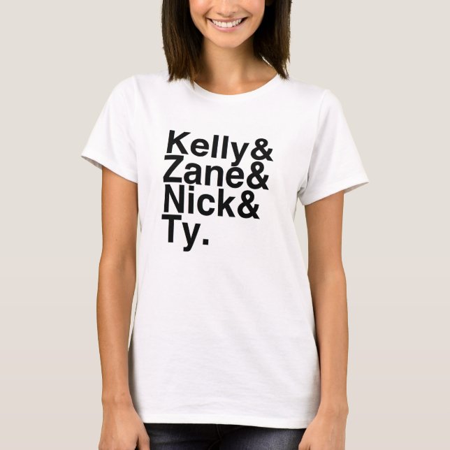 Camiseta Noivo Kelly do livro, Zane, Nick, Ty (Frente)