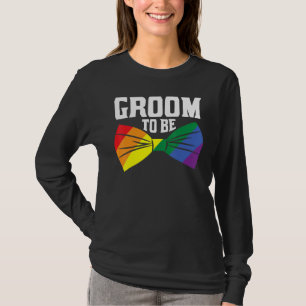 Camiseta Noivo Para Ser LGBTQ Engajamento Festa de Casament