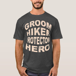 Camiseta Noivo Protetor de Hiker Herói Profissão de Noivo