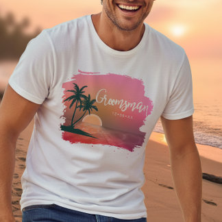 Camiseta Noivo Tropical Isle Rosa ID581
