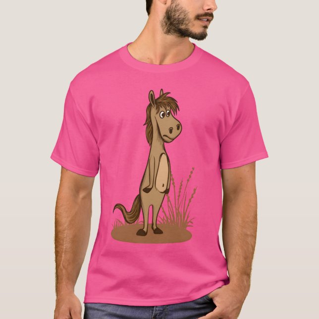 Camiseta nojo de cavalo em pé e amigo enteado (Frente)