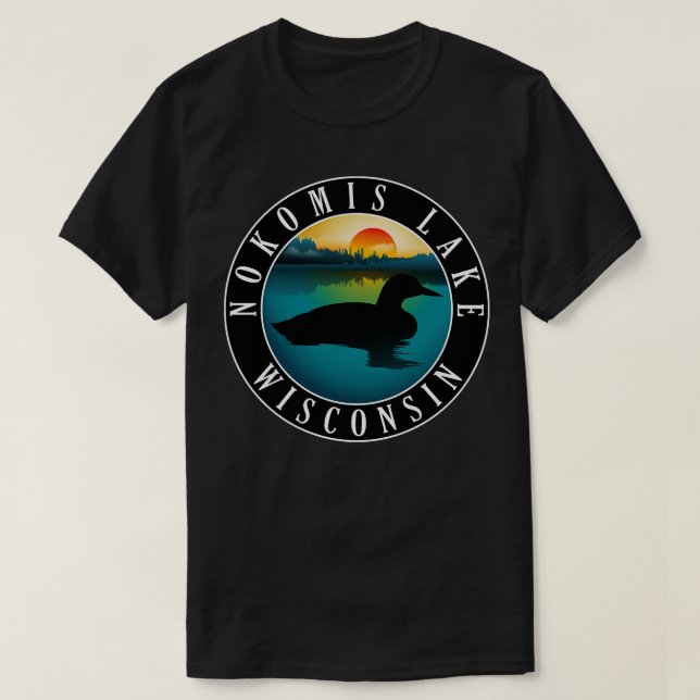 Camiseta Nokomis Lake Wisconsin Loon (Frente do Design)
