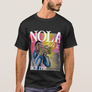 Camiseta NOLA Jazz Trumpet Man Watercolor Painting