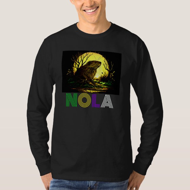 Camiseta Nola Saying New Orleans Mardi Gras Nutria Rat  2 (Frente)