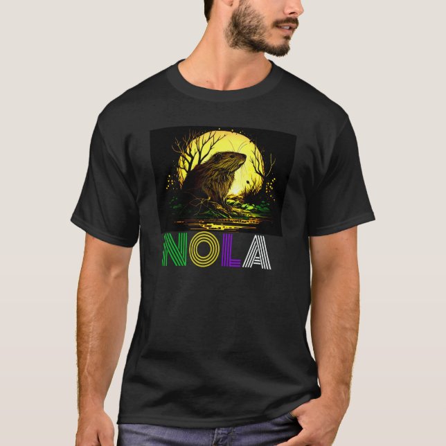 Camiseta Nola Saying New Orleans Mardi Gras Nutria Rat  2 (Frente)