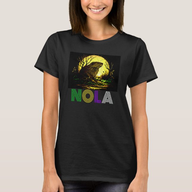Camiseta Nola Saying New Orleans Mardi Gras Nutria Rat  2 (Frente)