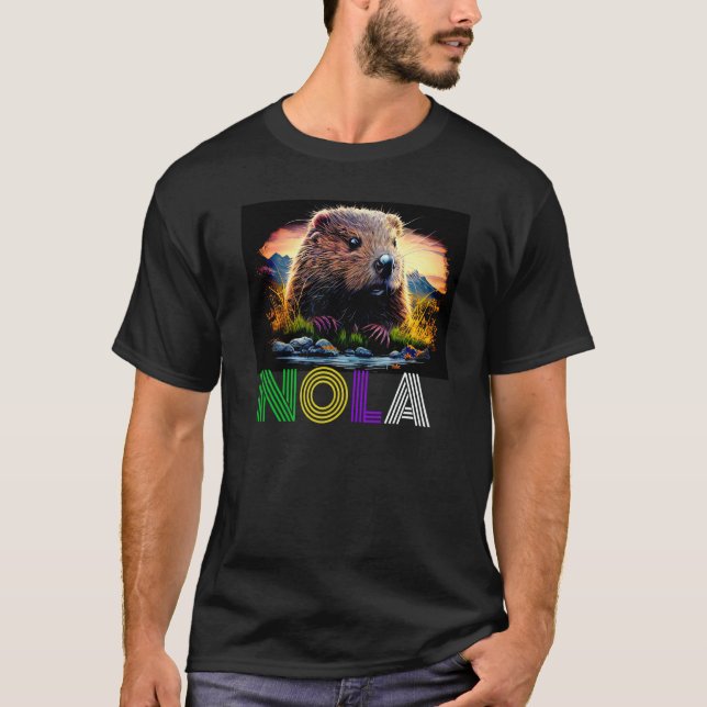 Camiseta Nola Saying New Orleans Mardi Gras Nutria Rat  4 (Frente)