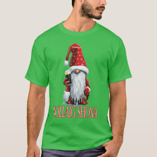 Camiseta Nollaig Shona Gnomo Segurando Um Copo De Cerveja