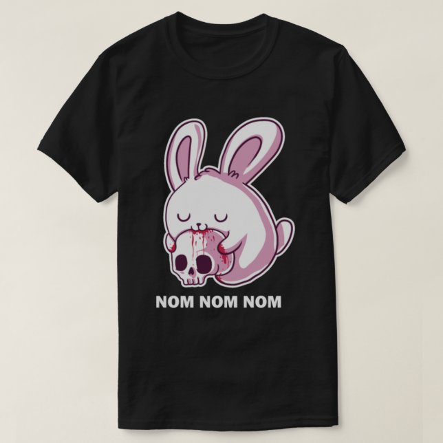 Camiseta Nom Nom Killer Rabbit Design para um malvado (Frente do Design)