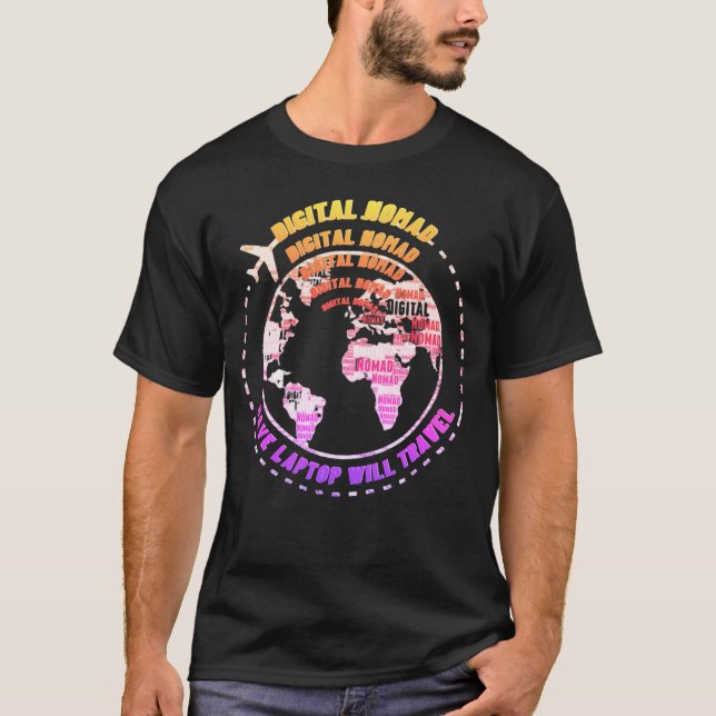 Camiseta Nômada digital viajando trabalhando remotamente em (Frente)