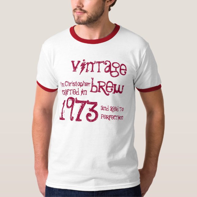 Camiseta Nome 1973 da fermentação do vintage do presente de (Frente)
