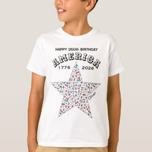 Camiseta Nome    250º Feliz Aniversário América Estrela Juv