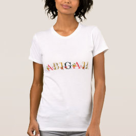 Camiseta Nome ABIGAIL Art com flores bordadas