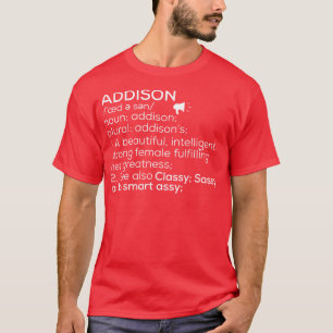 Camiseta Nome Addison Definição Addison Female Nam