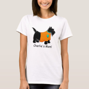 Camiseta Nome alaranjado do cão preto de Terrier do Scotti