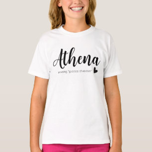 Camiseta Nome Athena Significa Meninas Modernas Mínimas de 