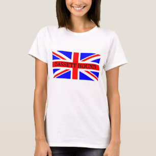 Camiseta nome basset hound na bandeira