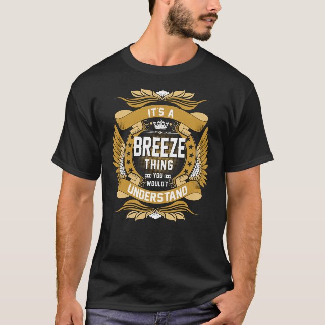 Camiseta Nome BREEZE, nome da família BREEZE crest (Frente)