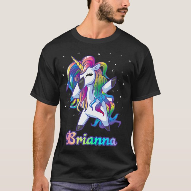 Camiseta Nome BRIANNA Personalizado do Arco-Íris Personaliz (Frente)