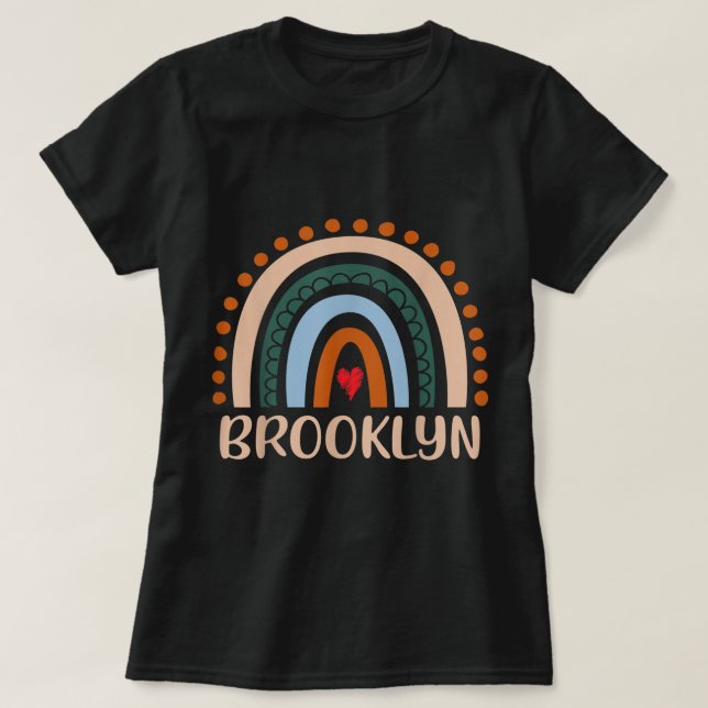 Camiseta Nome Brooklyn Personalizado Mulheres Engraçadas Ra (Frente do Design)