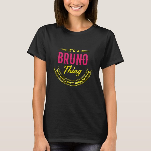 Camiseta Nome BRUNO, nome da família BRUNO crest (Frente)