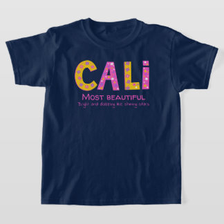 Camiseta Nome cali que significa estrelas de flores amarela