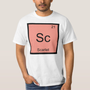 Camiseta Nome Carmesim Elemento Químico Tabela Periódica