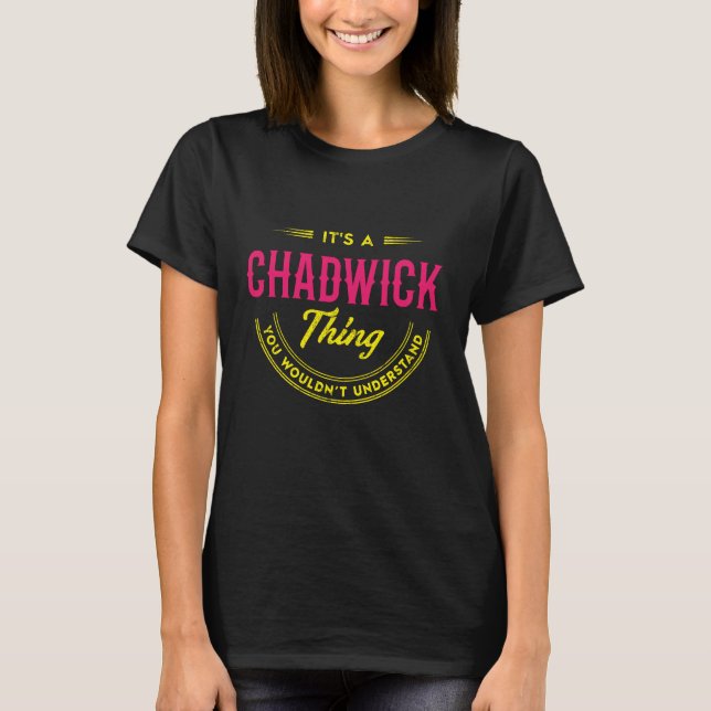 Camiseta Nome CHADWICK, nome da família CHADWICK crest (Frente)