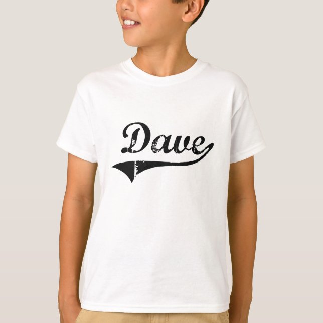 Camiseta Nome clássico do estilo de Dave (Frente)