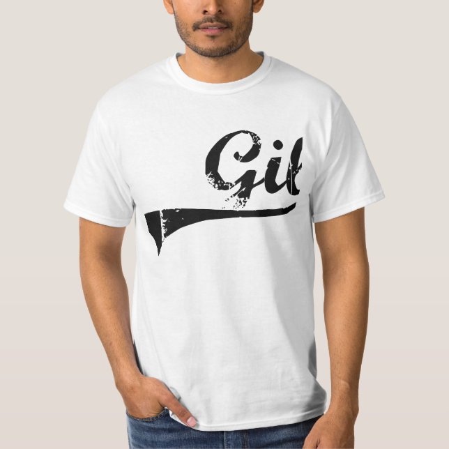 Camiseta Nome clássico do estilo de Gil (Frente)
