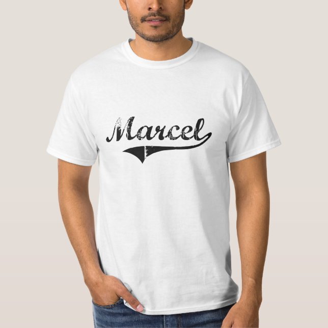 Camiseta Nome clássico do estilo de Marcel (Frente)