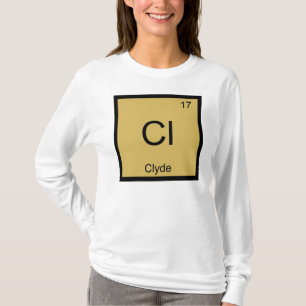 Camiseta Nome Clyde Elemento Químico Tabela Periódica
