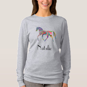 Camiseta Nome colorido do cavalo - adicionar