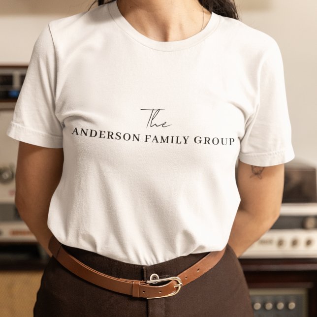 Camiseta Nome Comercial da Empresa Marcas Preto Script (Criador carregado)