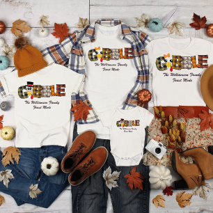 Camiseta Nome Correspondente Casal de Ação de Graças Turqui