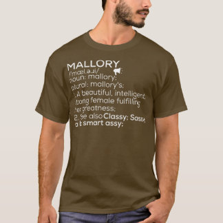 Camiseta Nome da aluna Mallory Definition Mallory Female Na