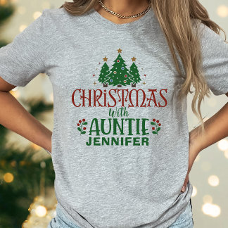 Camiseta Nome da Árvore de Natal da tia Family