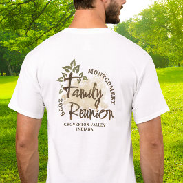 Camiseta Nome da Árvore de Script de Reunião da Família Wat